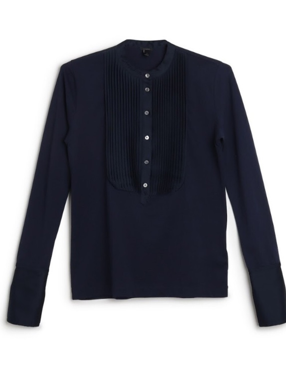J. Crew Navy Tuxedo Bib Blouse